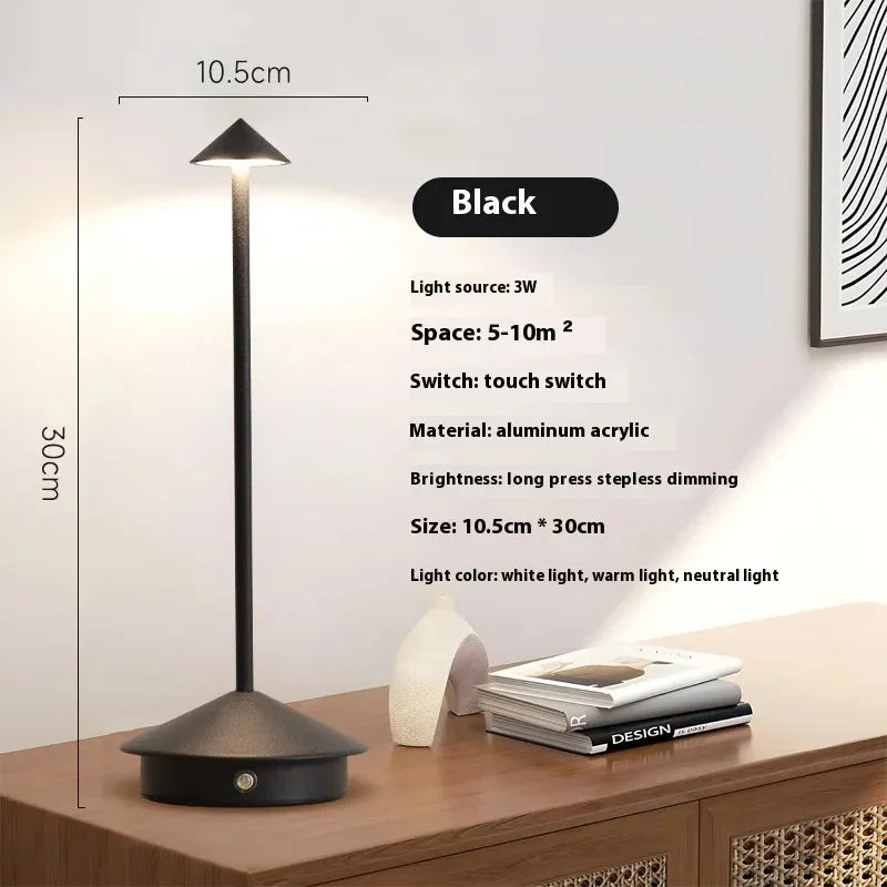 Rechargeable Table Lamp Night Light Touch LED Decorative Dining Lamp