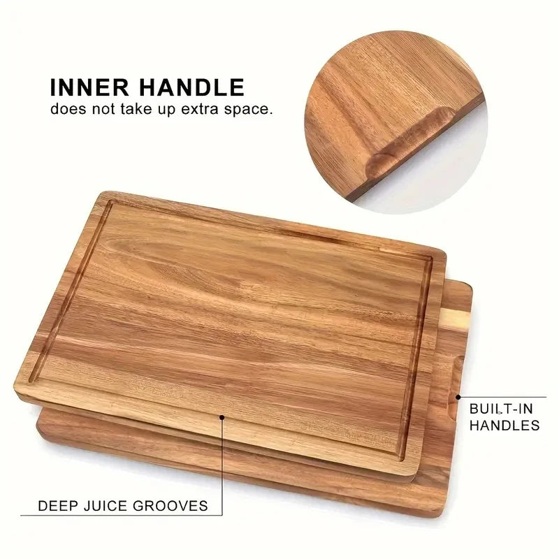 Walnut and Beech Wooden Cutting Board for Kitchen