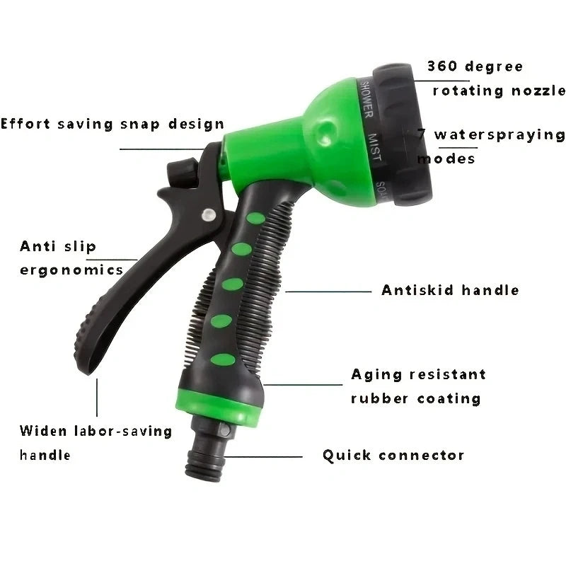 High Pressure Garden Hose Spray Nozzle Adjustable Water Gun for Car Wash Lawn and Irrigation