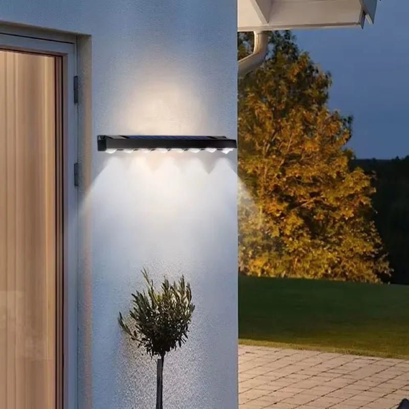 Solar LED Outdoor Wall Light Waterproof Garden Fence and Stair Lighting