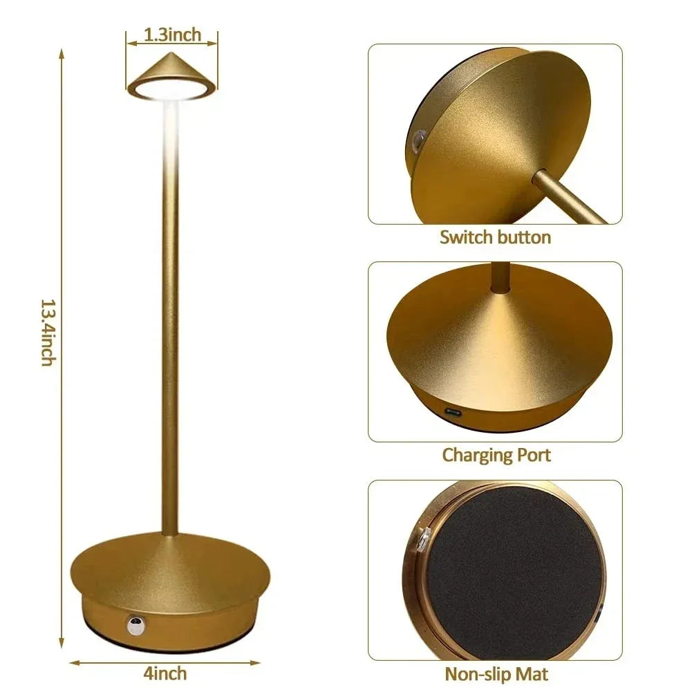 Rechargeable Table Lamp Night Light Touch LED Decorative Dining Lamp