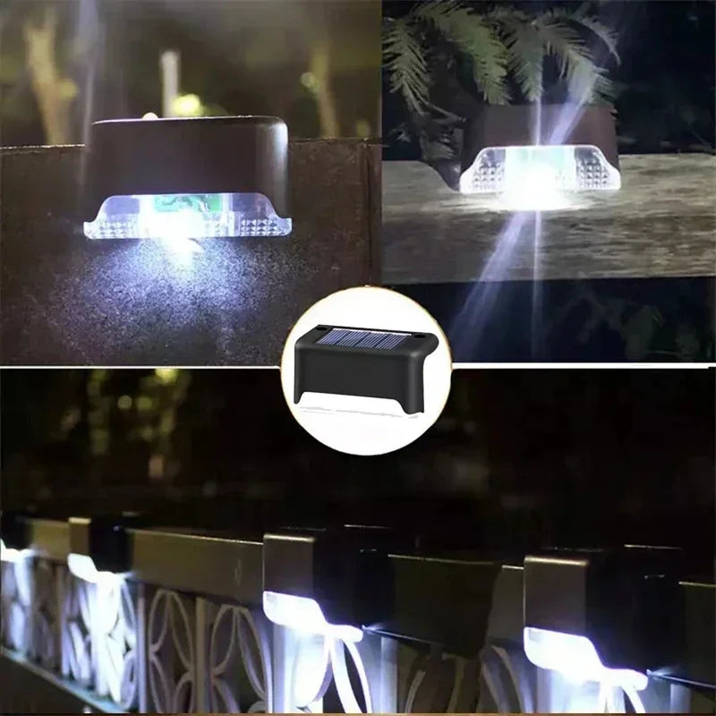 Solar LED Step Lights Outdoor Waterproof Deck and Garden Lights