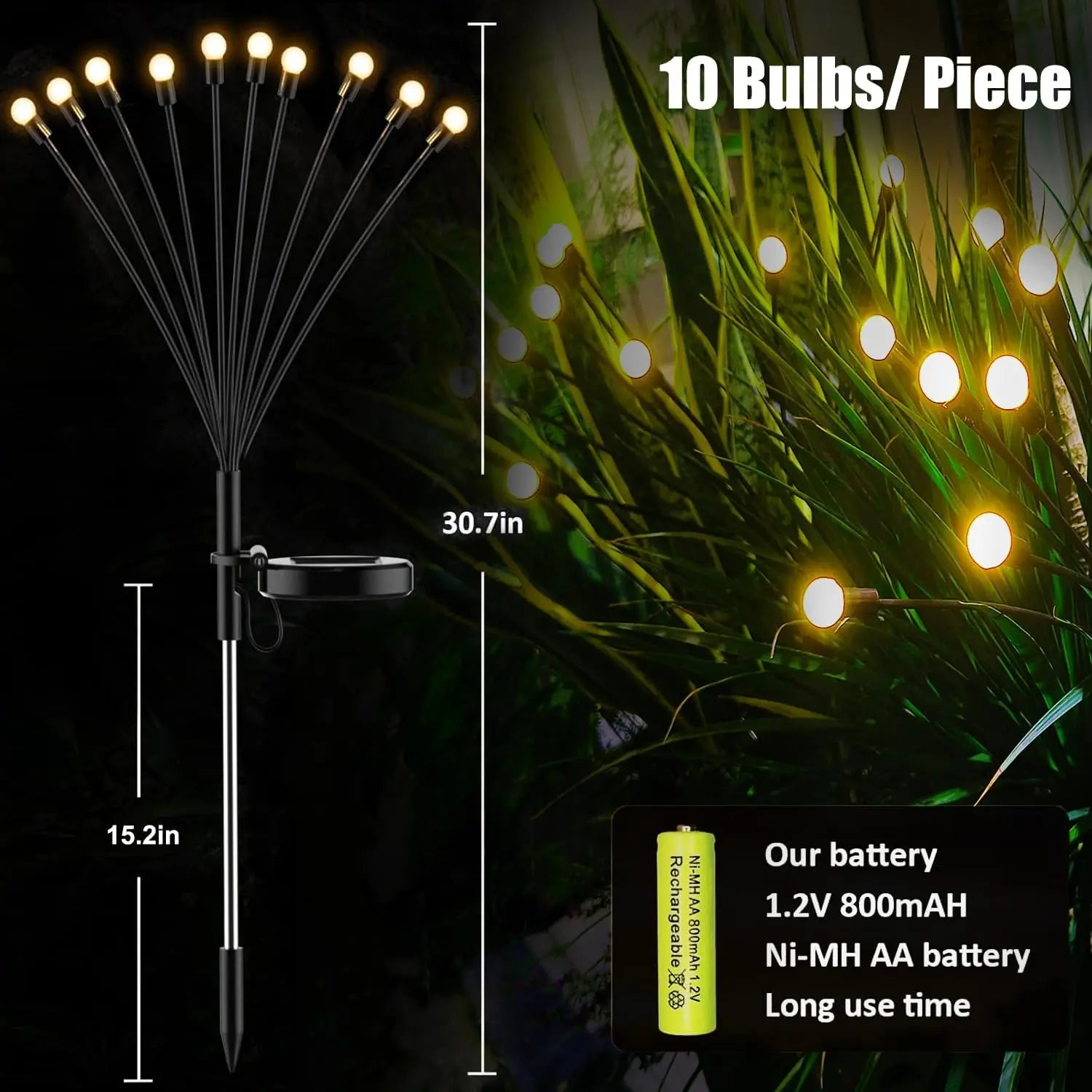Solar Firefly Lights for Garden Pathways and Outdoor Decoration
