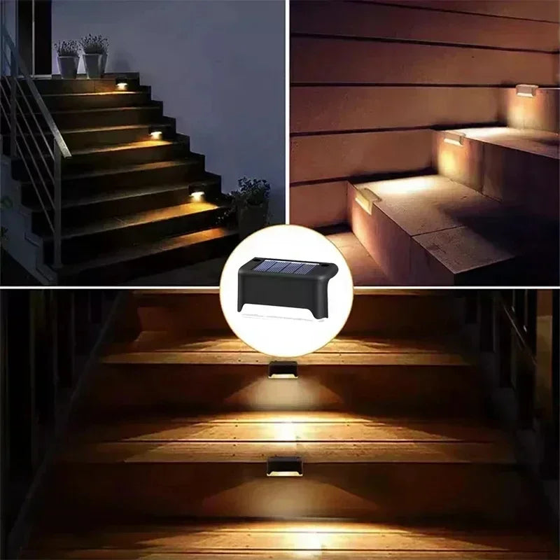 Solar LED Step Lights Outdoor Waterproof Deck and Garden Lights