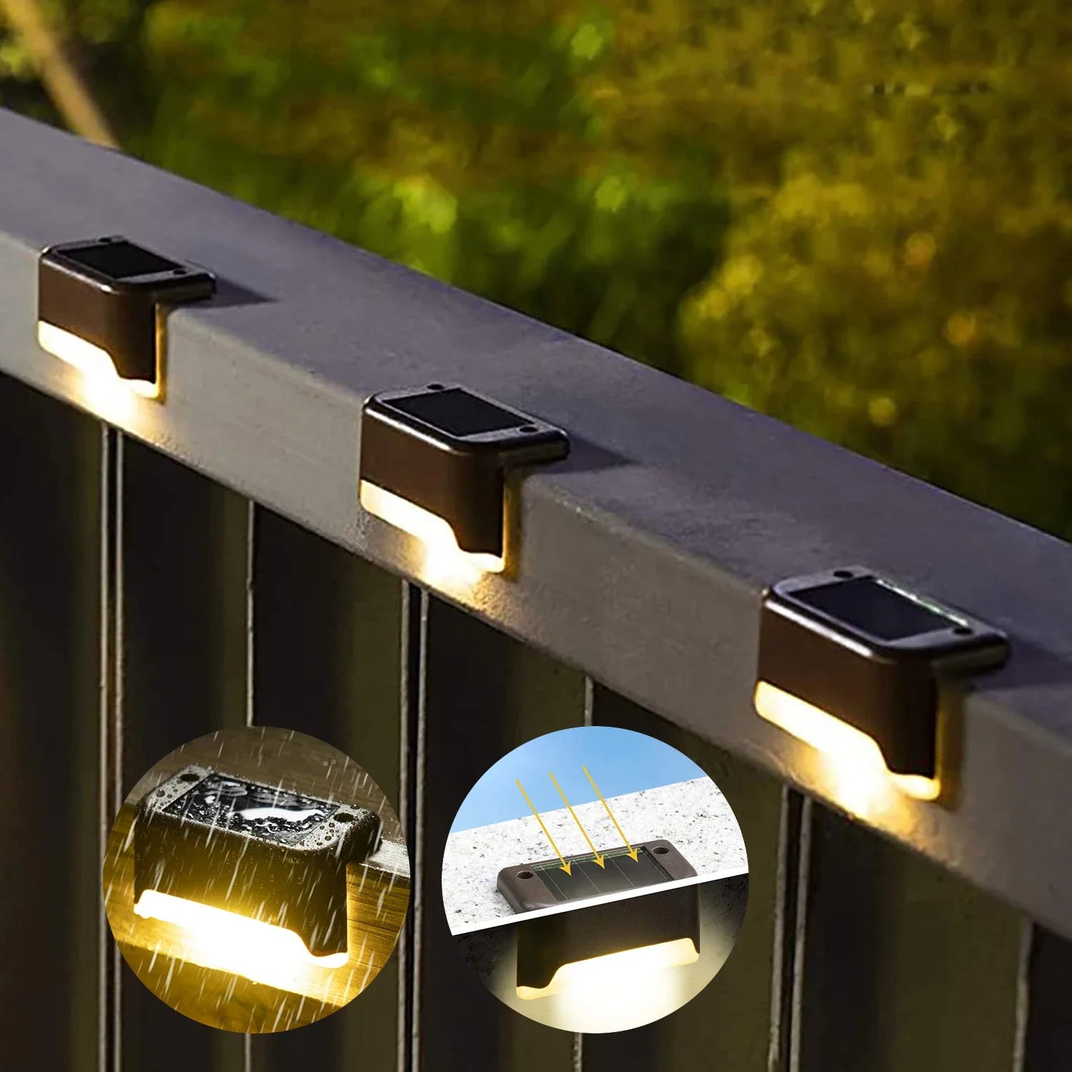 Solar LED Step Lights Outdoor Waterproof Deck and Garden Lights