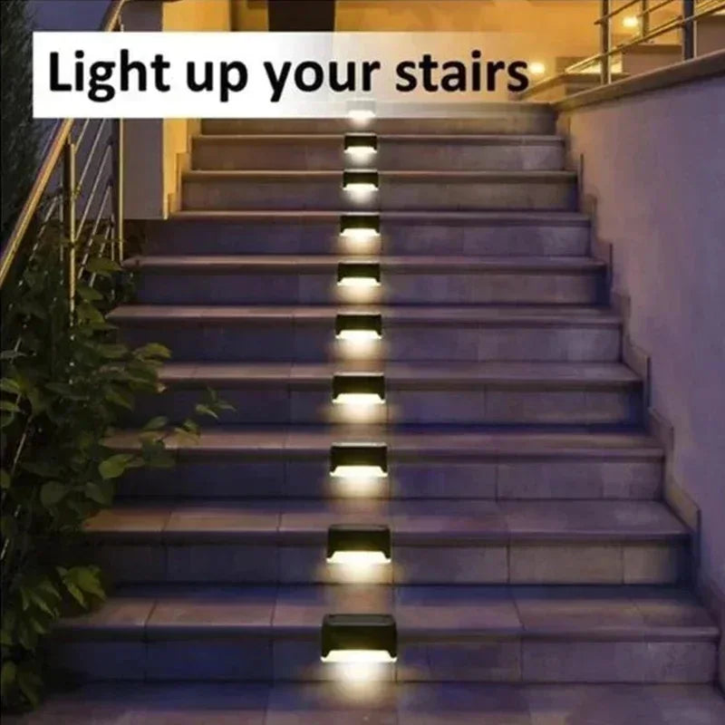 Solar LED Step Lights Outdoor Waterproof Deck and Garden Lights
