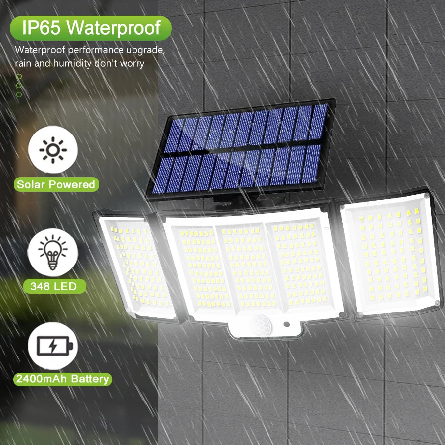 Super Bright Solar Motion Sensor Outdoor Light Waterproof Garden Wall