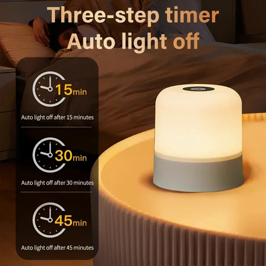 Rechargeable LED Night Light With Remote Control RGB Dimmable Table Lamp