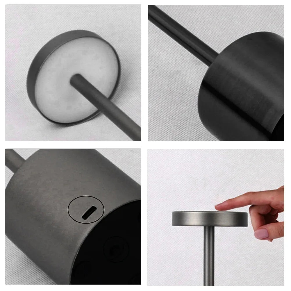 Rechargeable Table Lamps With Touch Sensor 3 Color Adjustable LED Desk Light