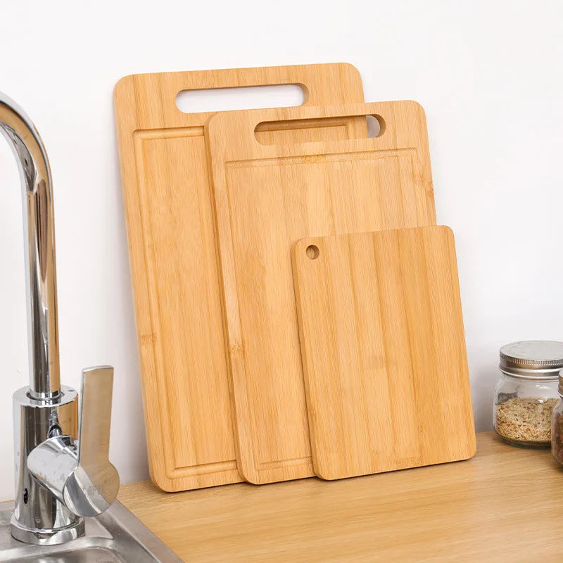 double sided bamboo cutting board with stand for kitchen chopping