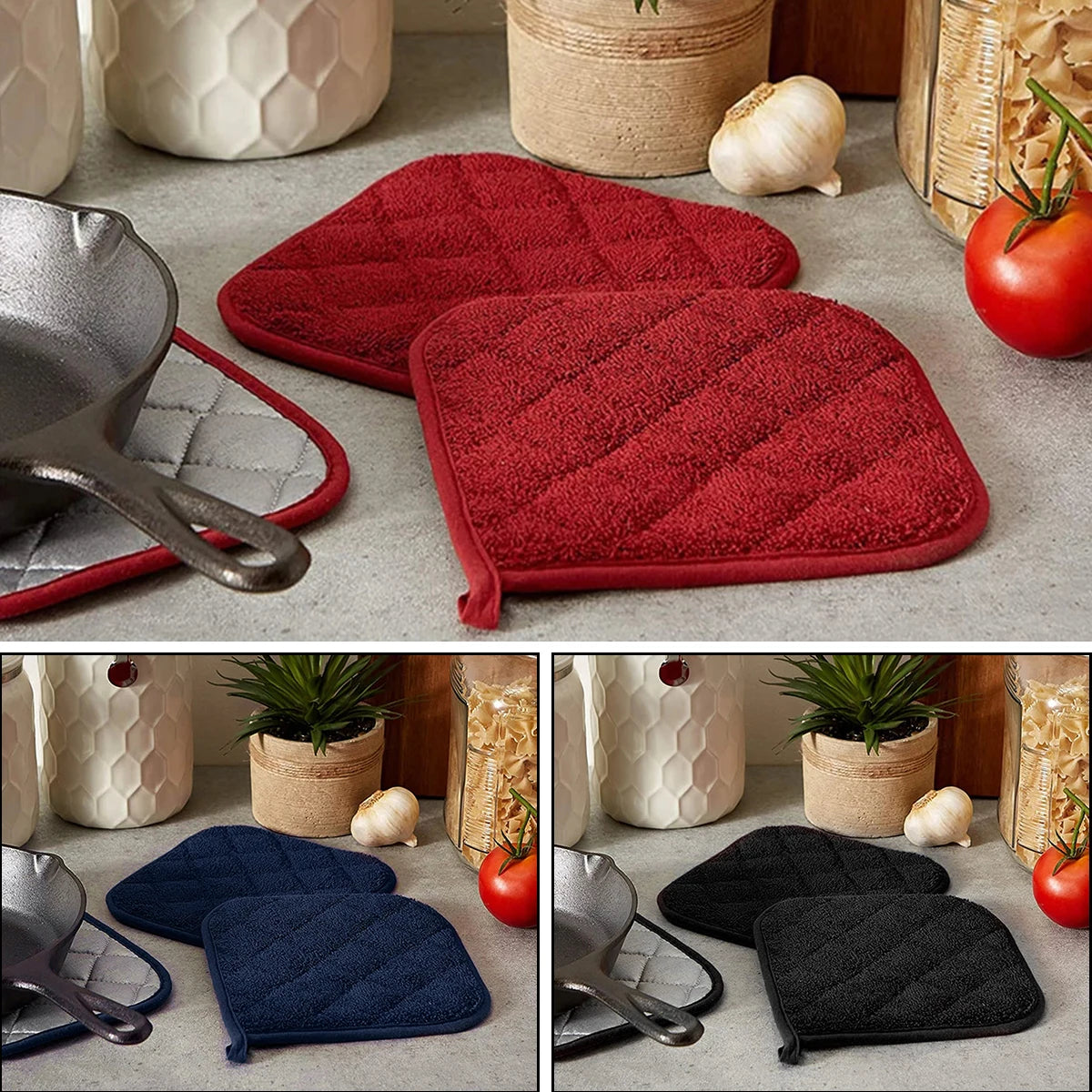 heat resistant cotton pot holder set for kitchen cooking